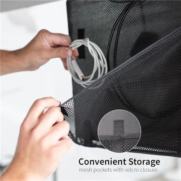 Black 30 inch Under Desk Privacy & Cable Management Organizer Sleeve,Wire Hider - Picture 3 of 6